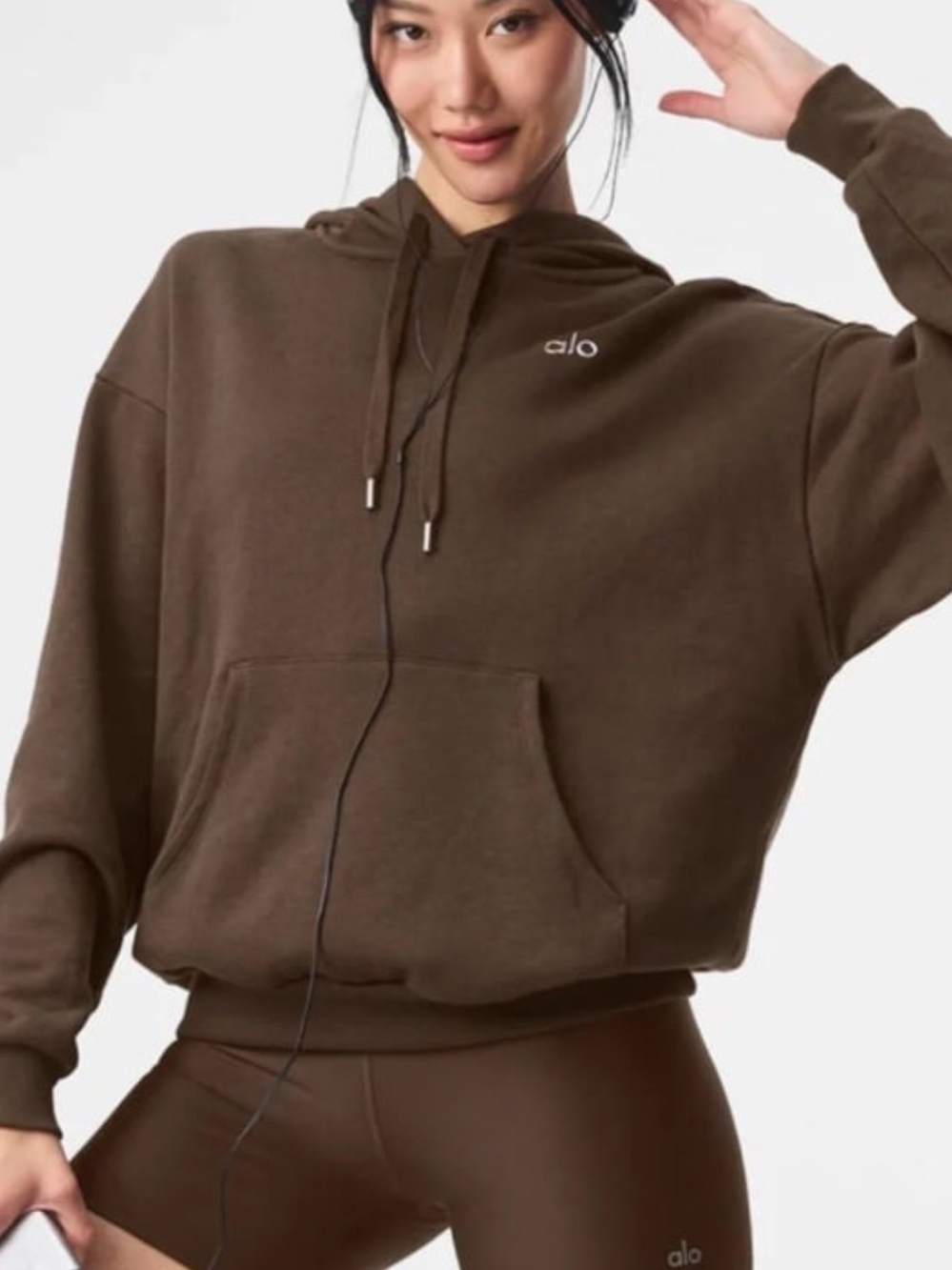 ALO Yoga Women's Chocolate Espresso Brown Cozy Hoodie